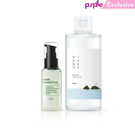 Buy Korean Skin Balancing Duo | Purito Centella Unscented Serum | Round Lab Dokdo Toner | Korean Skincare-Purplle