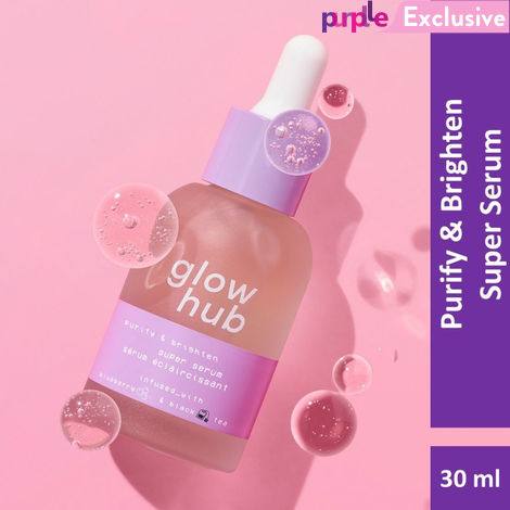 Buy Glow Hub | Purify & Brighten Super Serum (30ml) | Black tea extract, Blueberry, Salicylic Acid, Willow bark | Brightening, Detoxifying-Purplle