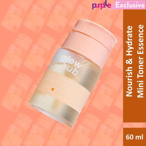 Buy Glow Hub | Mini Nourish & Hydrate Toner Essence (60ml) | Hyaluronic acid, Peach extract, Coconut water, Aloe Vera | Glow enhancing, Hydrating, Nourishing-Purplle