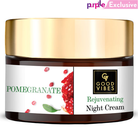 Buy Good Vibes Pomegranate Rejuvenating Night Cream | Lightening, Anti-Ageing | No Parabens, No Sulphates, No Mineral Oil, No Animal Testing (50 g)-Purplle