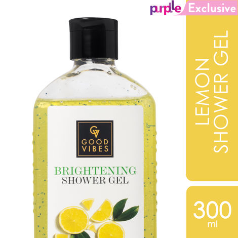 Buy Good Vibes Lemon Brightening Shower Gel |(Body Wash) Lightening, Refreshing, Hydrating, Certified Fragrance (300 ml)-Purplle