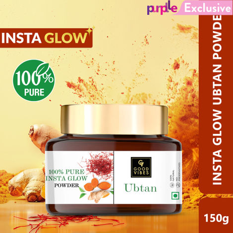 Buy Good Vibes Ubtan Insta Glow Powder | 100% Natural, No Preservatives, No Pesticides, No Parabens, No Silicones, No Sulphates, No Animal Testing (150 g)-Purplle