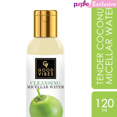 Buy Good Vibes Tender Coconut Cleansing Micellar Water | Hydrating | Vegan, No Parabens, No Sulphates, No Animal Testing, No Silicones (120 ml)-Purplle