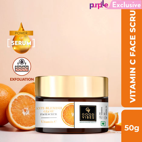 Buy Good Vibes Anti Blemish Glow Vitamic C Face Scrub | Clarifying, Hydrating | With Walnut Shell | No Parabens, No Sulphates, No Mineral Oil, No Animal Testing (50 g)-Purplle