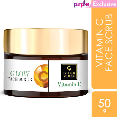 Buy Good Vibes Vitamin C Glow Face Scrub | Clarifying, Hydrating | With Walnut Shell | No Parabens, No Sulphates, No Mineral Oil, No Animal Testing (50 g)-Purplle