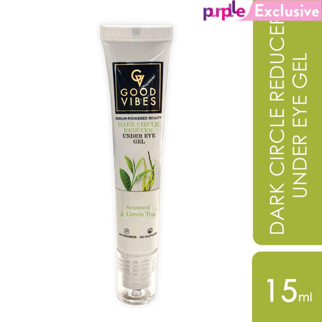 Buy Good Vibes Seaweed & Green Tea Dark Circle Reducer Under Eye Gel | Vegan, No Parabens, No Sulphates, No Animal Testing, No Silicones (15 ml)-Purplle
