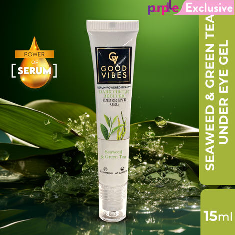 Buy Good Vibes Seaweed & Green Tea With Power Of Serum Under Eye Gel | Reduces Dark Circles | Helps Brightening (15 ml)-Purplle