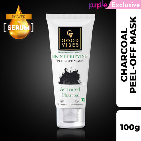 Buy Good Vibes Activated Charcoal Skin Purifying Peel Off Mask | Deep Pore Cleansing, Purifying | No Parabens, No Sulphates, No Mineral Oil, No Animal Testing (100 gm)-Purplle