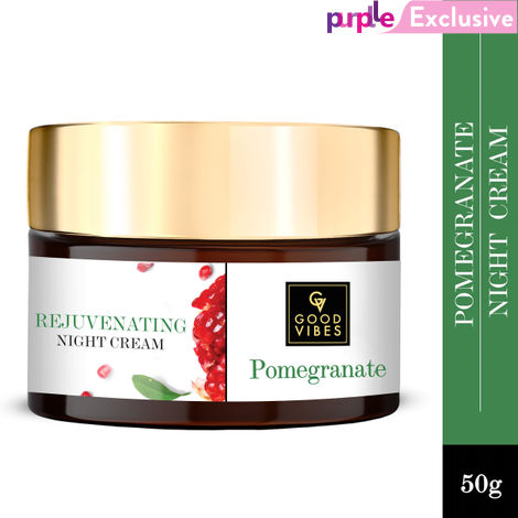 Buy Good Vibes Pomegranate Rejuvenating Night Cream | Lightening, Anti-Ageing | No Parabens, No Sulphates, No Mineral Oil, No Animal Testing (50 g)-Purplle