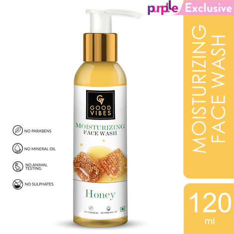 Buy Good Vibes Honey Moisturizing Face Wash | Lightening, Moisturizing | No Parabens, No Mineral Oil, No Animal Testing (120 ml)-Purplle