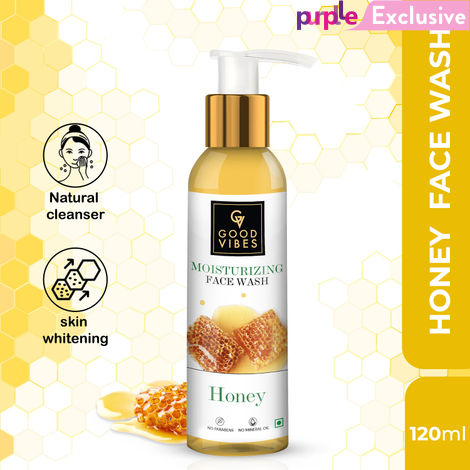 Good Vibes Honey Moisturizing Face Wash | Lightening, Moisturizing | No Parabens, No Mineral Oil, No Animal Testing (120 ml)