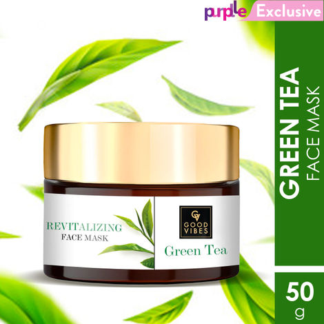 Buy Good Vibes Green Tea Rejuvenating Face Mask | Moisturizing, Cleansing | No Parabens, No Sulphates, No Mineral Oil, No Animal Testing (50 gm)-Purplle