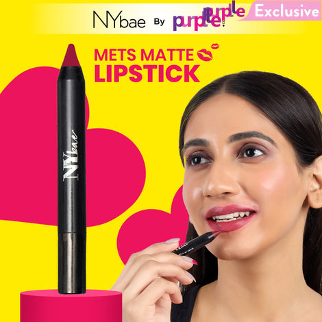 Buy NY Bae Mets Matte Lip Crayon | Creamy Matte Finish |  Moisurizing | Satin Texture | Multipurpose Lipstick | Lip & Cheek Crayon | Purple Lipstick | Plum Passion 43 (2.8 g)-Purplle