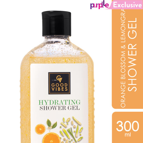 Buy Good Vibes Orange Blossom & Lemongrass Hydrating Shower Gel With Rosemary Leaf Oil (Body Wash) (300 ml)-Purplle