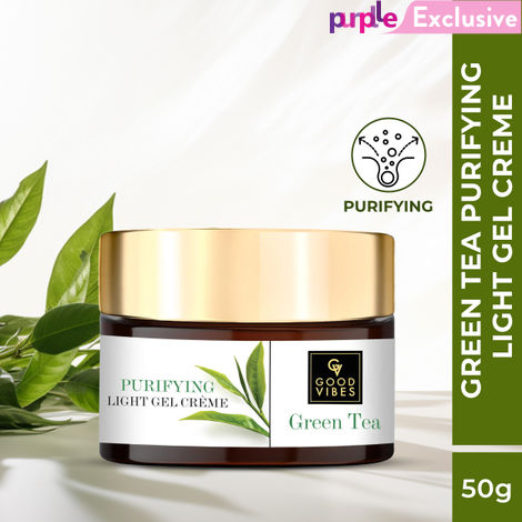 Buy Good Vibes Green Tea Purifying Light Gel Cream (50 g)-Purplle