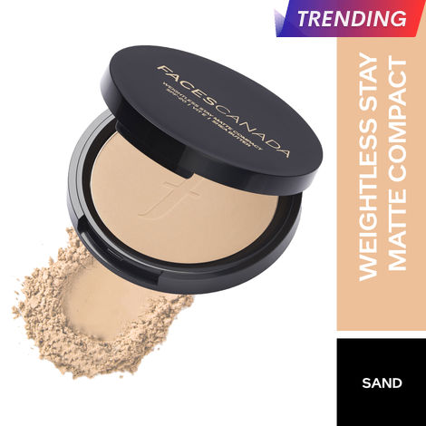 Buy Faces Canada Weightless Matte Compact | SPF 20 | Oil Control |Shea Butter and Vitamin E enriched | Matte Finish | Shade - Sand 9g-Purplle