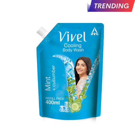 Buy Vivel Body Wash, Mint & Cucumber Shower Creme , Liquid Refill Pouch, 400 ml-Purplle