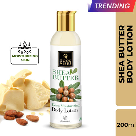 Buy Good Vibes Shea Butter Deep Moisturizing Body Lotion |Hydrating, Moisturizing | No Parabens, No Sulphates, No Animal Testing (200 ml)-Purplle