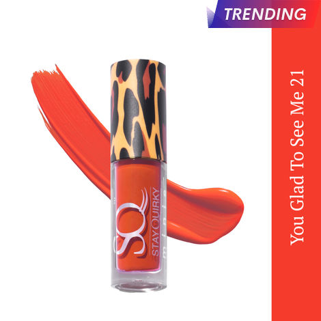 Buy Stay Quirky Mini Liquid Lipstick Orange - You Glad To See Me 21 | Highly Pigmented | Non-drying | Long Lasting | Easy Application | Water Resistant | Transferproof | Smudgeproof (1.6 ml)-Purplle