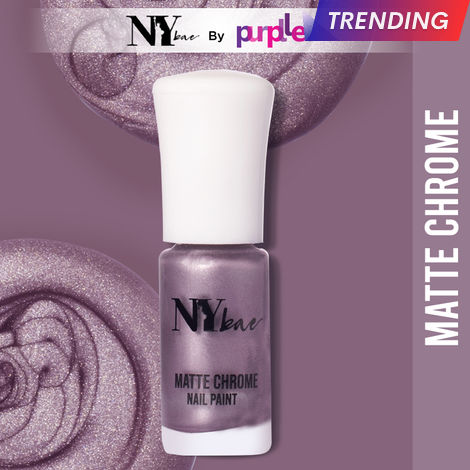 Buy NY Bae Matte Chrome Nail Paint - Lavender Organza 08 (3 ml) | Purple | Rich Pigment | Chip-proof | Travel Friendly | Cruelty Free-Purplle