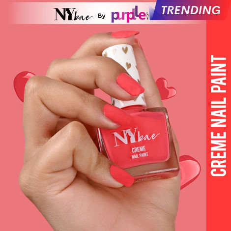 Buy NY Bae Creme Nail Paint - Coral Peach 35 (10 ml) | Purple | Rich Pigment | Chip-proof | Full Coverage | Travel Friendly | Vegan-Purplle