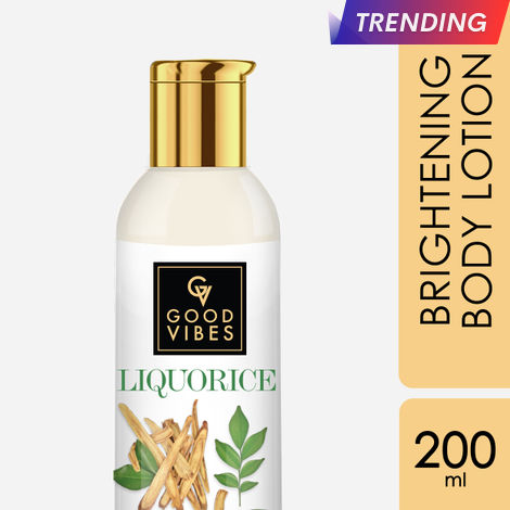 Buy Good Vibes Liquorice Brightening Body Lotion | Moisturizing, Softening | With Avocado Oil | No Parabens, No Sulphate, No Animal Testing (200 ml)-Purplle