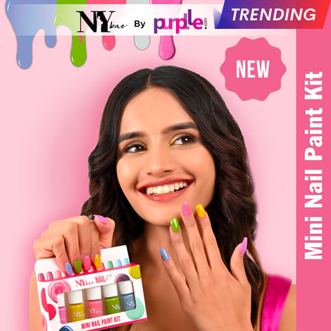 Buy NY Bae Nail It Mini Nail Paint Kit - Bright Hues 04 (5 x 3 ml) | Highly Pigmented | Glossy Finish | Chip-Free | Travel-Friendly Nail Polish Set-Purplle