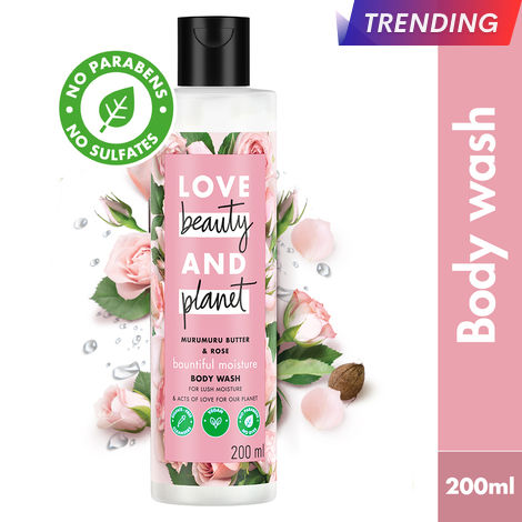 Buy Love Beauty & Planet Natural Murumuru Butter and Rose Sulfate Free Body Wash, 200 ml-Purplle