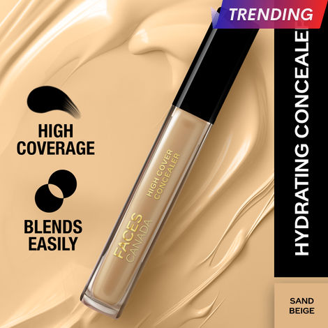Buy Faces Canada High Cover Concealer I Natural Finish I Covers Hyperpigmentation & Fine Lines Sand Beige 01 (4 ml) - Exclusively on Purplle-Purplle