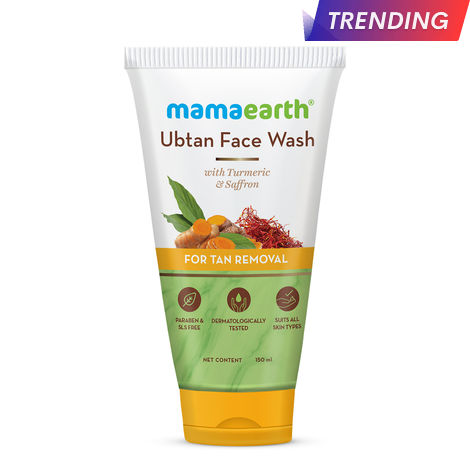 Buy Mamaearth Ubtan Natural Face Wash For all Skin Type with Turmeric & Saffron for Tan Removal (150 ml)-Purplle