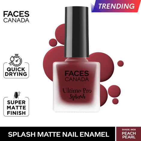 Buy Faces Canada Ultime Pro Splash Nail Enamel Peach Pearl M09 MRP 149-Purplle
