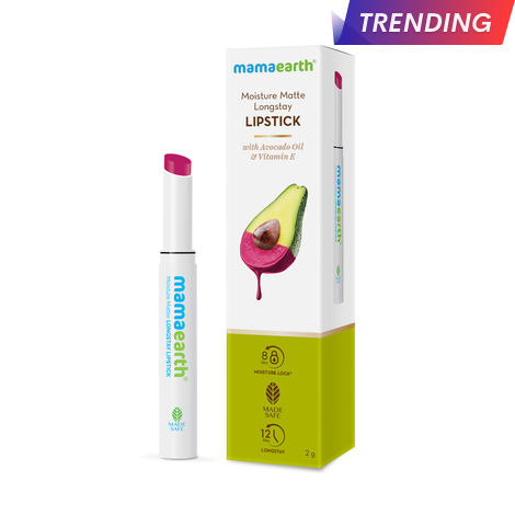 Buy Mamaearth Moisture Matte Longstay Lipstick with Avocado Oil & Vitamin E for 12 Hour Long Stay-12 Berrylicious Magenta - 2 g-Purplle