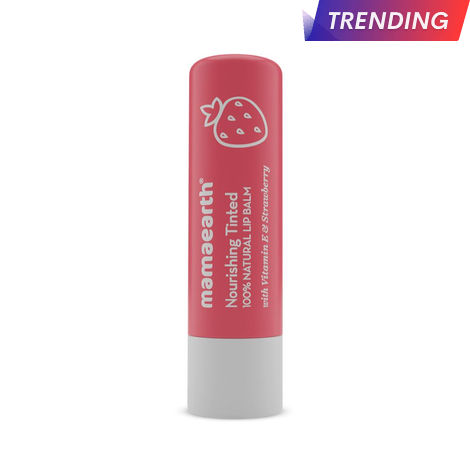 Buy Mamaearth Nourishing Tinted 100% Natural Lip Balm with Vitamin E and Strawberry - 4 g-Purplle