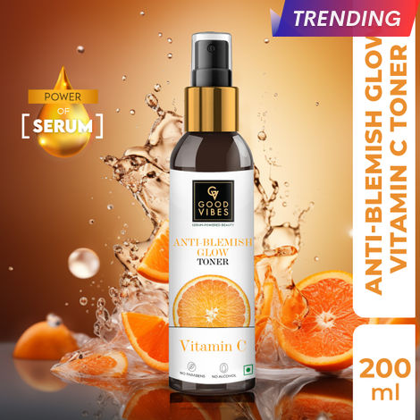 Buy  Good Vibes Serum Powered Beauty Anti Blemish Glow Toner Vitamin C (200 ml) -Purplle