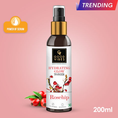 Buy Good Vibes Hydrating Glow Rosehip Toner with Power Of Serum (200 ml)-Purplle