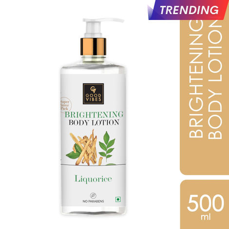 Buy Good Vibes Liquorice Brightening Body Lotion | Non-Greasy, Moisturizing, Softening | No Parabens, No Sulphates, No Animal Testing (500 ml)-Purplle