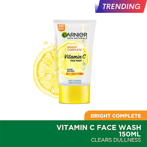 Buy Garnier Bright Complete VITAMIN C Facewash (150 g)-Purplle