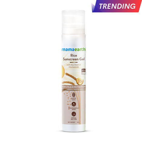 Buy Mamaearth Rice Sunscreen With SPF 50 Gel with Rice Water & Niacinamide for UVA & UVB Protection, PA+++ - 50 g-Purplle