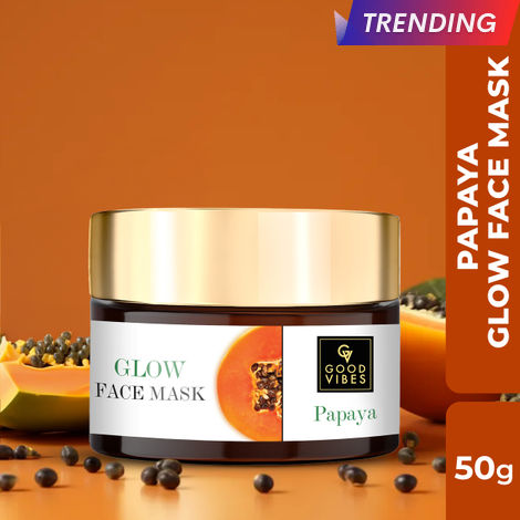 Buy Good Vibes Papaya Glow Face Mask | Brightening Lightens Scars | With Basil | No Parabens No Sulphates No Mineral Oil No Animal Testing (50 g)-Purplle