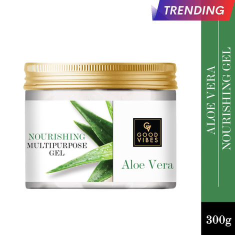 Buy Good Vibes Aloe Vera Nourishing Multipurpose Gel |Anti-Acne, Ageing | With Neem | No Parabens, No Sulphates, No Mineral Oil, No Animal Testing (300 g)-Purplle