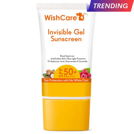 Buy WishCare Invisible Gel Sunscreen SPF 50+ PA++++ - Oil Free, Broad Spectrum with No White Cast-Purplle