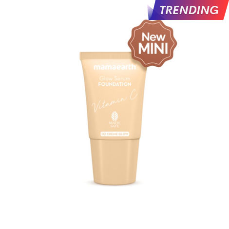Buy Mamaearth Glow Serum Foundation Mini Tube with Vitamin C & Turmeric - 18 ml - 02 Creme Glow-Purplle
