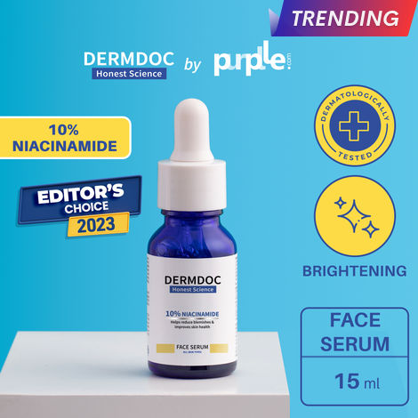 Buy DERMDOC by Purplle 10% Niacinamide Face Serum (15ml) | skin radiance face serum | niacinamide serum | niacinamide for face | niacinamide serum for oily skin | skin brightening serum-Purplle