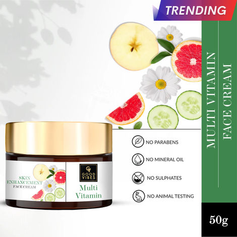 Buy Good Vibes Skin Multi-Vitamin Enhancement Face Cream | Moisturizing, Nourishing | No Parabens, No Sulphates, No Mineral Oil, No Animal Testing (50 g)-Purplle