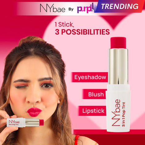 Buy NY Bae 3 in 1 Pop Tint | Lip & Cheek Tint | Lipstick | Eyeshadow | Pink Blush | Eyeryday Glow Stick | Dewy Finish | Pink Punch 07 (4.5g)-Purplle