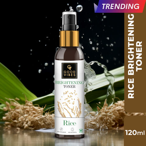 Buy Good Vibes Rice Brightening Toner | Pore Minimizing, Hydrating | With Cucumber | No Alcohol, No Parabens, No Sulphates, No Mineral Oil (120 ml)-Purplle