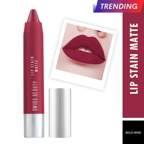 Buy Swiss Beauty Lip Stain Matte Lipstick - 228 - Bold Wine - 3.4 gm-Purplle