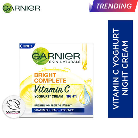 Buy Garnier Bright Complete VITAMIN C YOGHURT Night Cream, 40g-Purplle