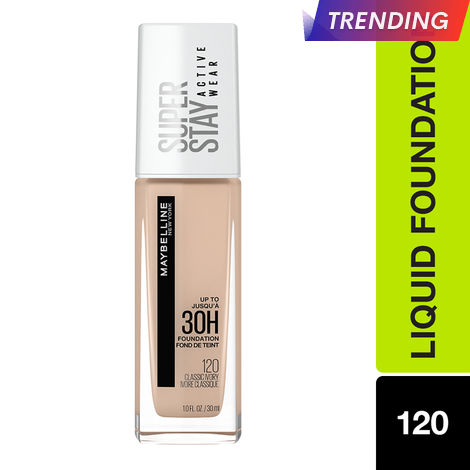 Buy Maybelline New York Super Stay Full Coverage Active Wear Liquid Foundation, Matte Finish with 30 HR Wear, Transfer Proof, 120, Classic Ivory, 30ml-Purplle