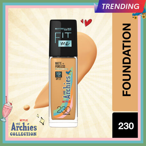 Buy Maybelline New York Liquid Foundation, Fit Me Matte + Poreless, The Archies Limited Edition, Shade 230, 30ml-Purplle